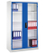 Stahlschrank 8930-055 S10099 lichtgrau, lichtblau, Acrylglas 120,0 x 40,0 x 195,0 cm, aufgebaut